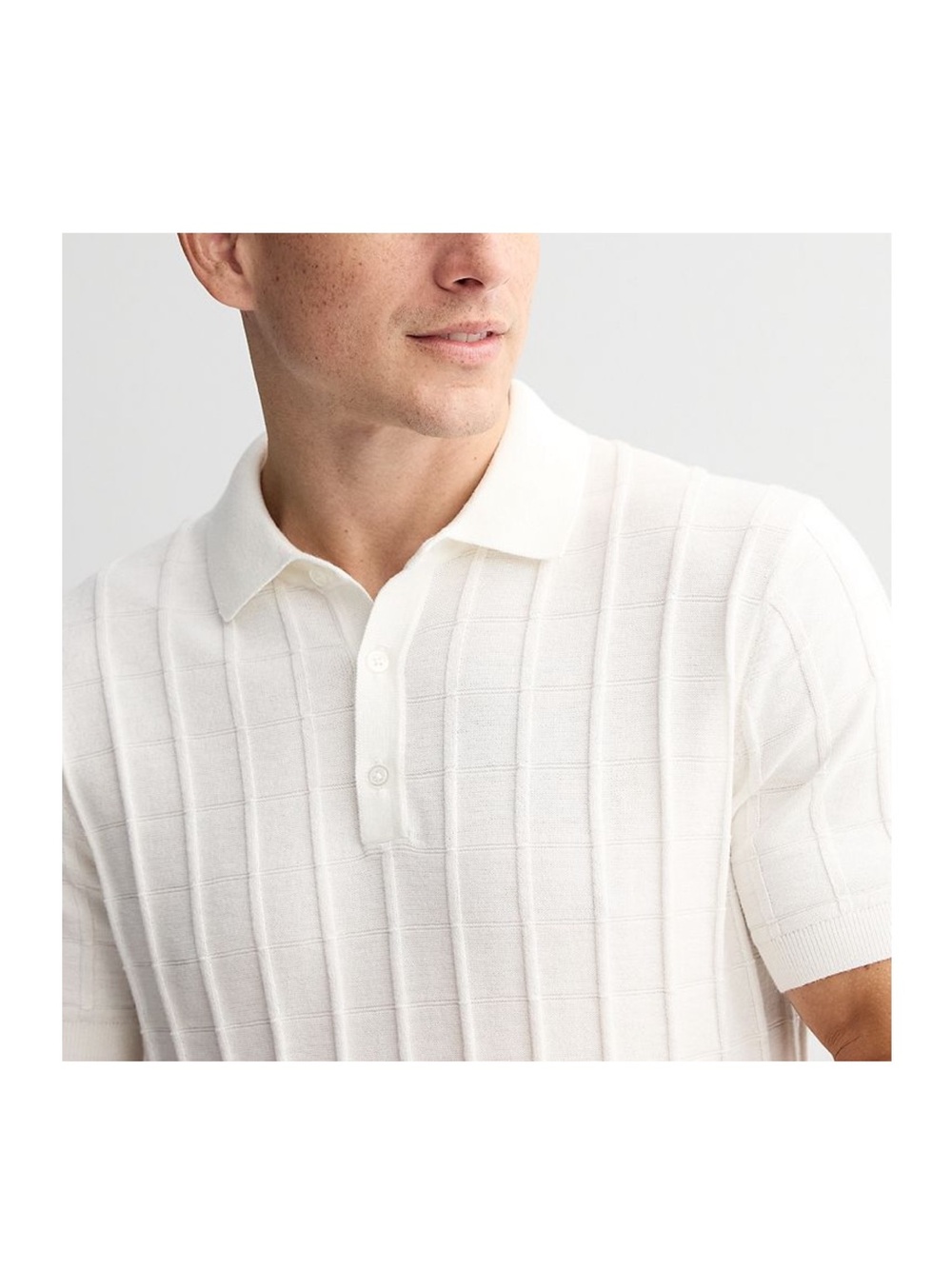 Apt. 9 Men's Cream Textured Polo